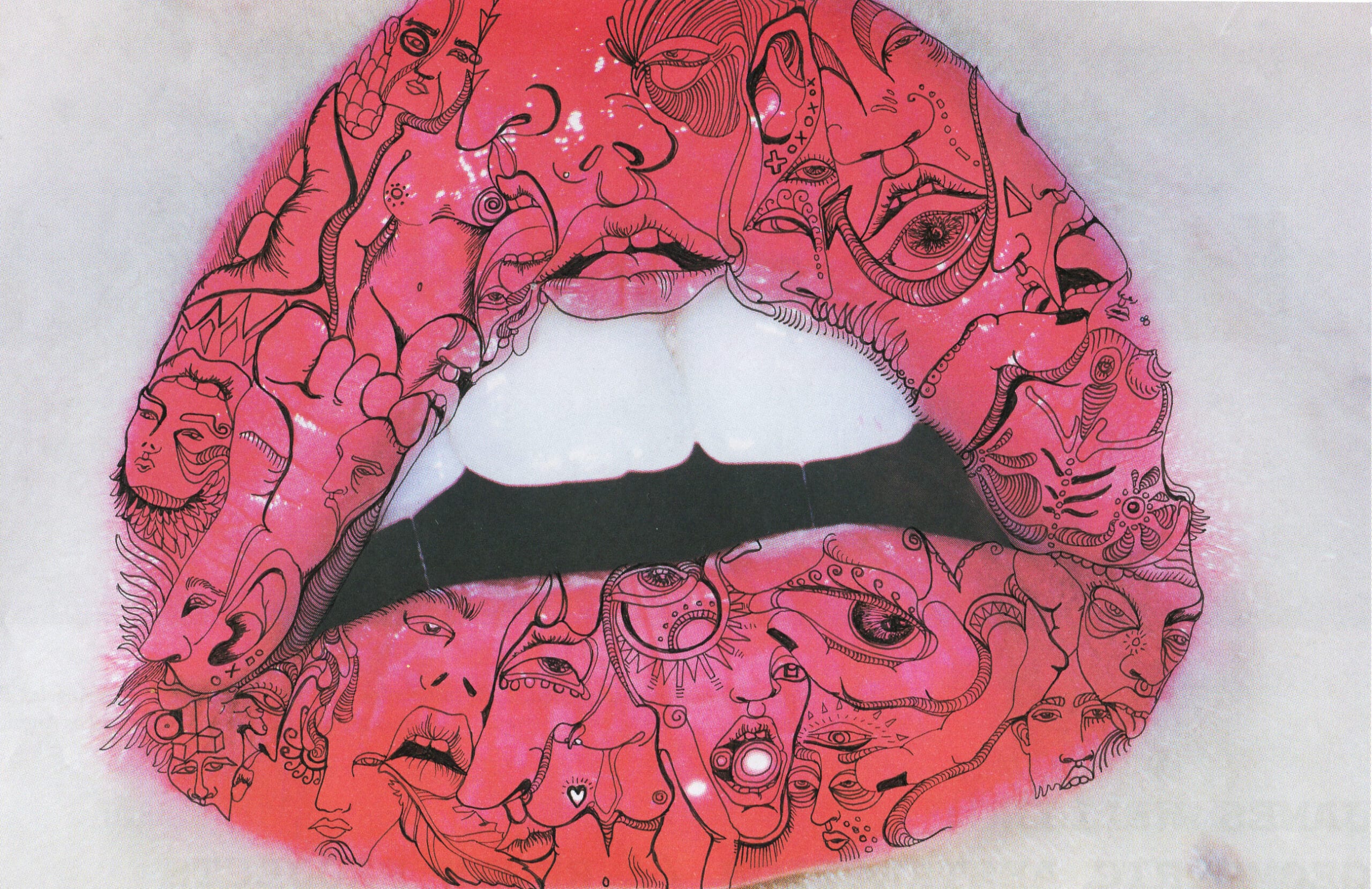 Alana Dee Haynes, Lips on Lips, mixed media, 5.75’’ x 8.75’’, 2013.