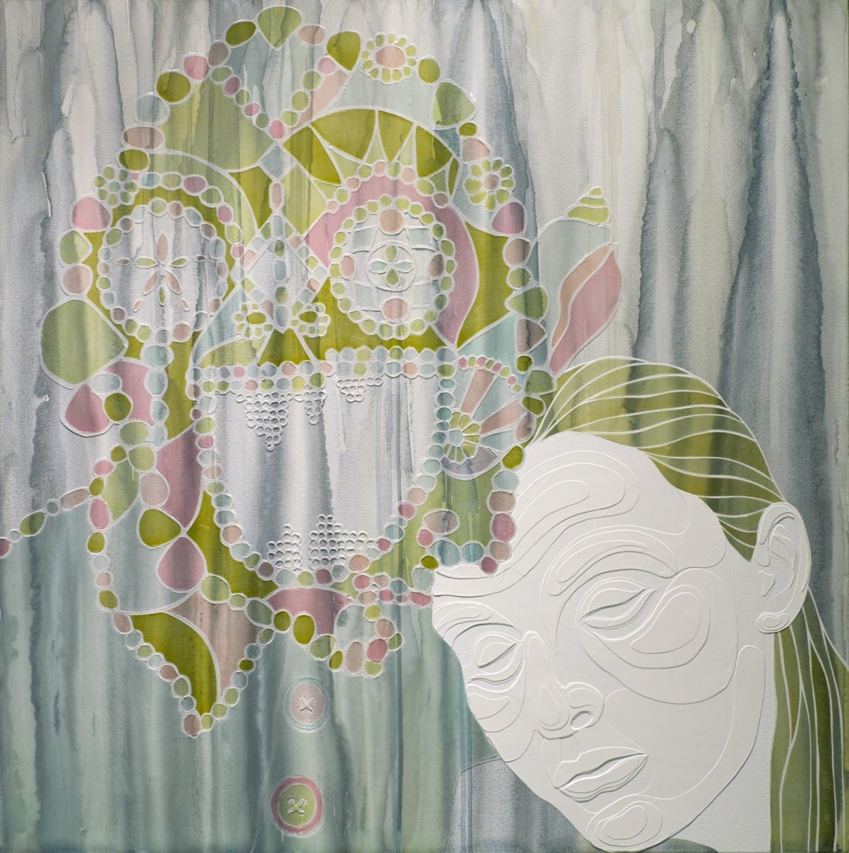 Wendell Gladstone, You, Me, Him, acrylic on canvas, 36” x 36”, 2013  