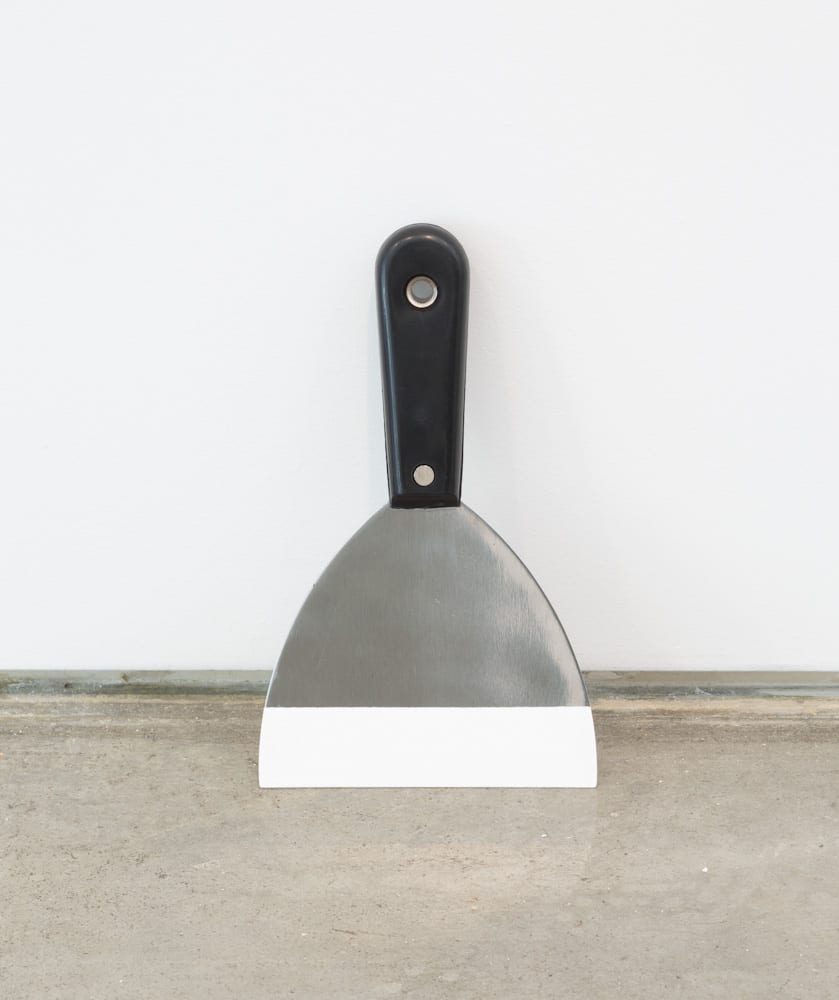 Cinthia Marcelle, Surplus (spatula), stainless steel spatula and white latex paint, 8 1/2” x 5 1/8”, 2012