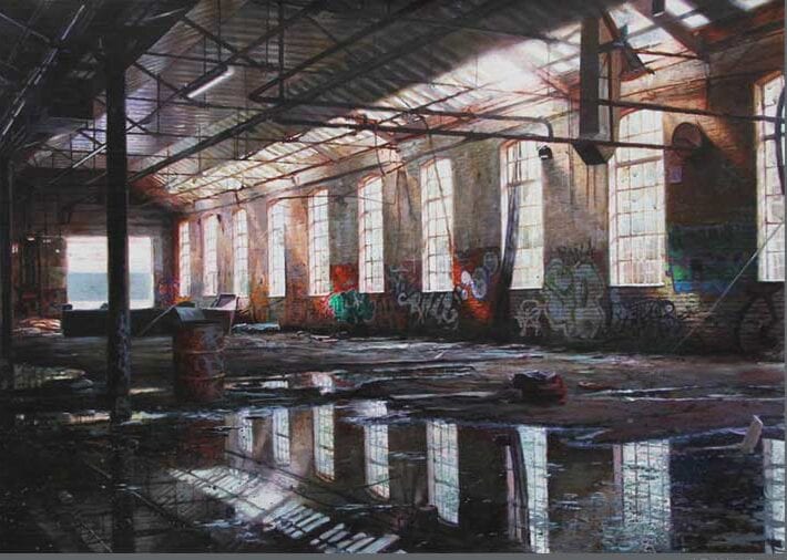 Rick Garland, 18 windows, 150 x 100 cm, Acrylic on cotton canvas, 2013 