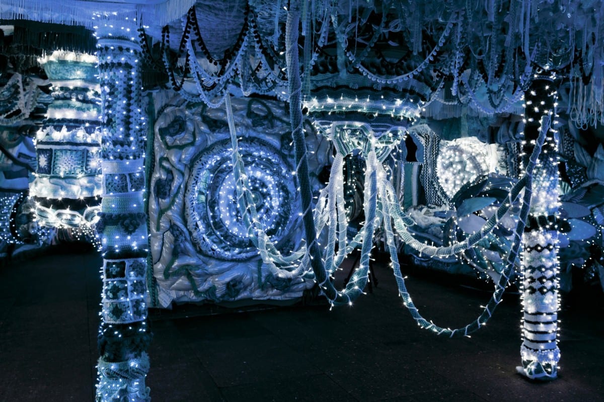 Joana Vasconcelos, Trafaria Praia, 2013. Detail of the Valkyrie Azulejo installation within the Trafaria Praia ferryboat at Navaltagus shipyard in Seixal, Portugal. Photograph by Luís Vasconcelos. © Unidade Infinita Projectos.