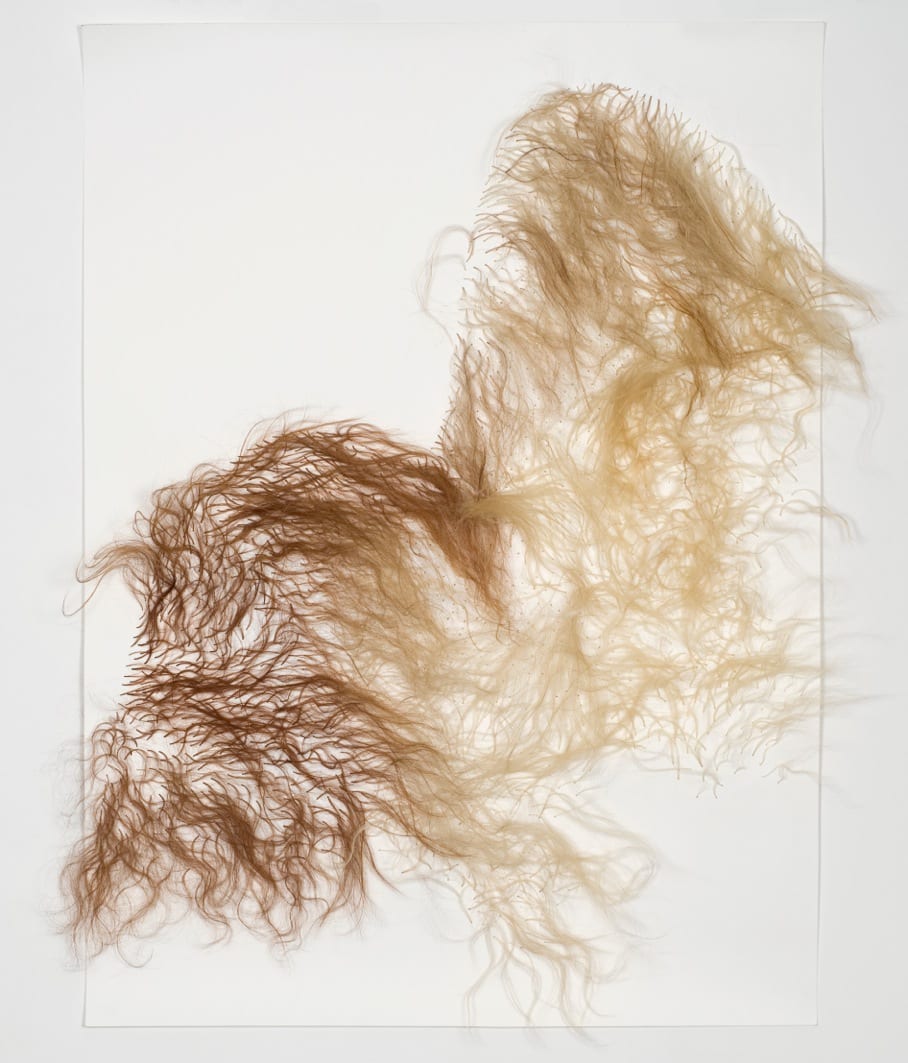 Nandipha Mntambo, Quiet Acts of Affection XII,Cow hair on Fabriano paper, 45 5/16” x 62 3/16”, 2012  © Jean-Baptiste Beranger 