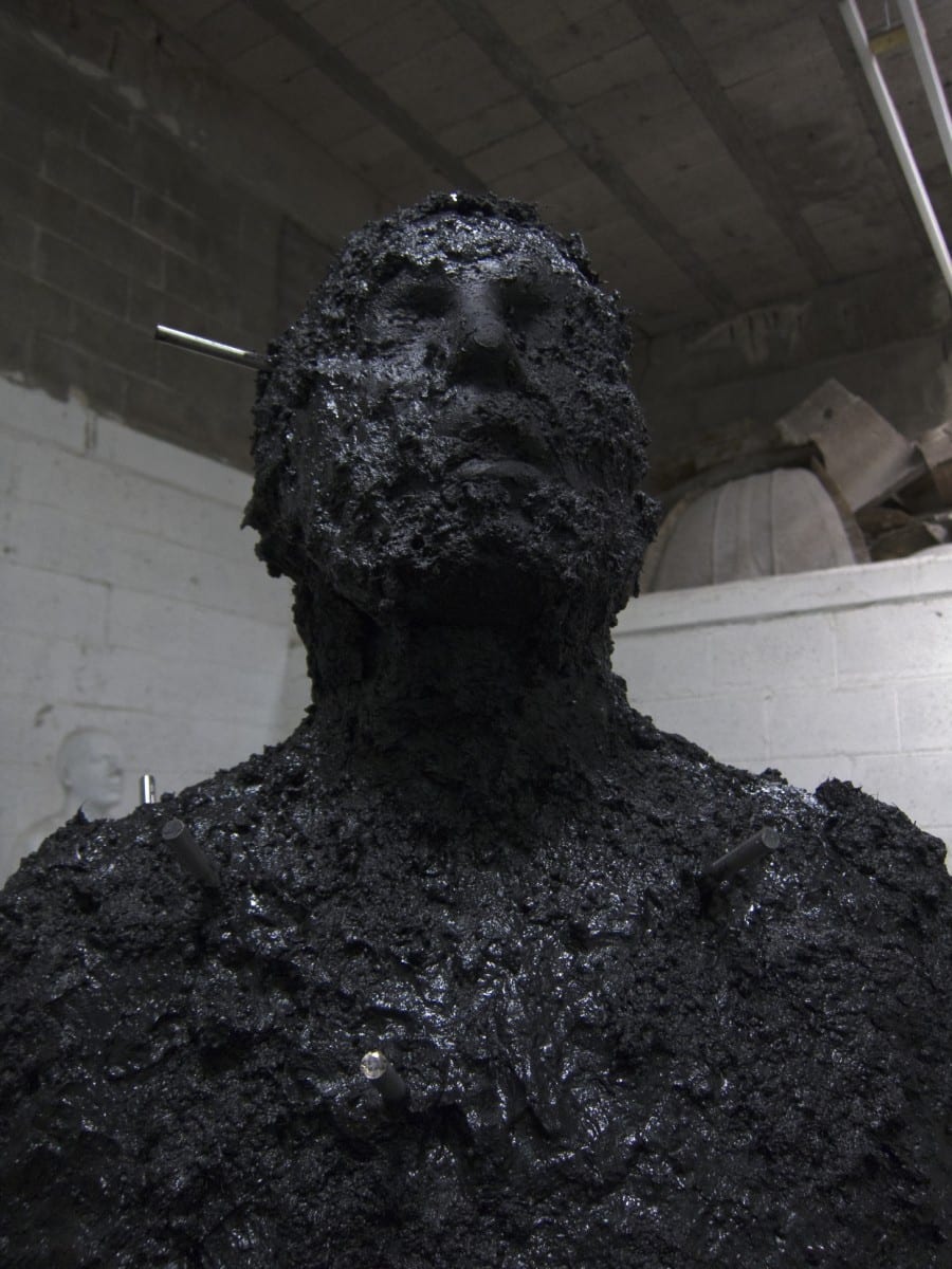 Black cement casting of model Nelson, 2013 © Jason deCaires Taylor 