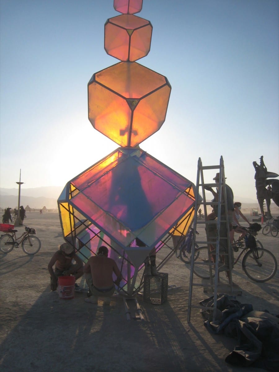 Construction of (In)Visible at Burning Man, 2013 ©Kirsten Berg