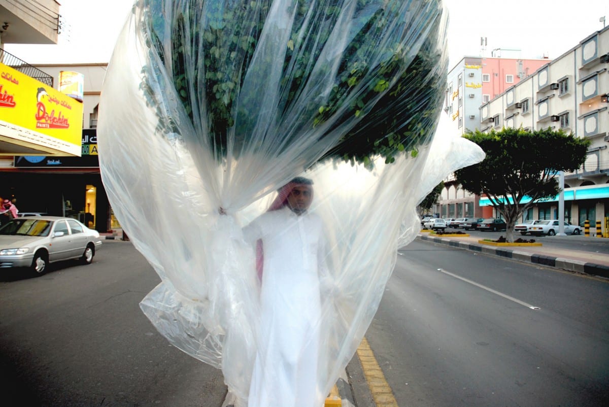 Abdulnasser Gharem, Portrait of the Artist from the Performance Flora and Fauna, Digital print on limited arch archival Giclee Da Vinci paper, 60cm x 85cm, 2007