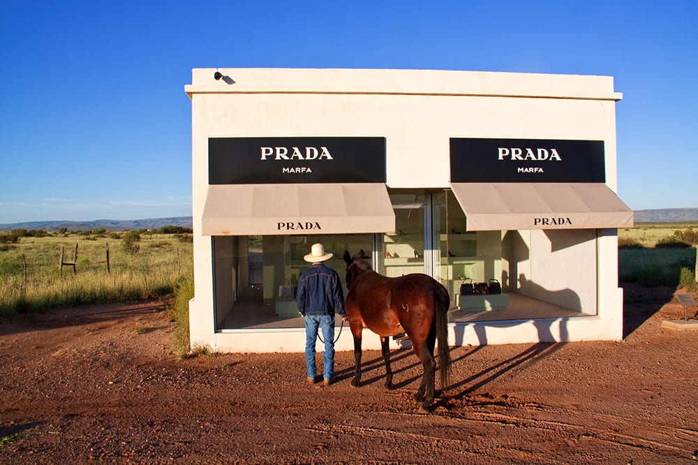 Gray Malin, Cowboy and Mule from Prada Marfa series, 2010, print on archival luster paper ©Gray Malin 2013