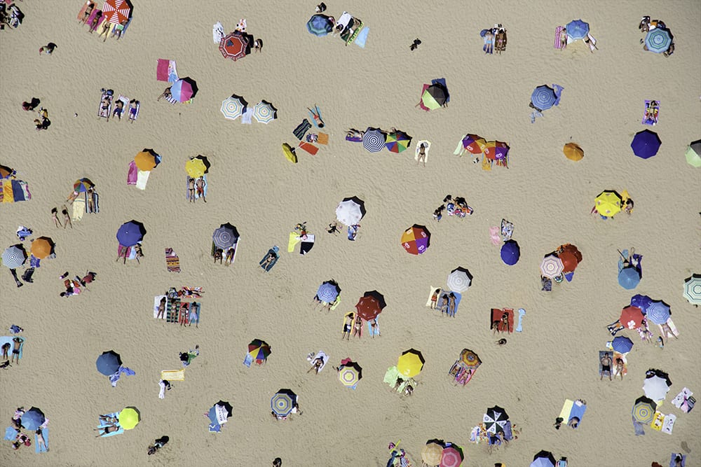 Gray Malin, Lisbon Umbrellas from A La Plage, A La Piscine Europe series, 2012, print on archival luster paper ©Gray Malin 2013