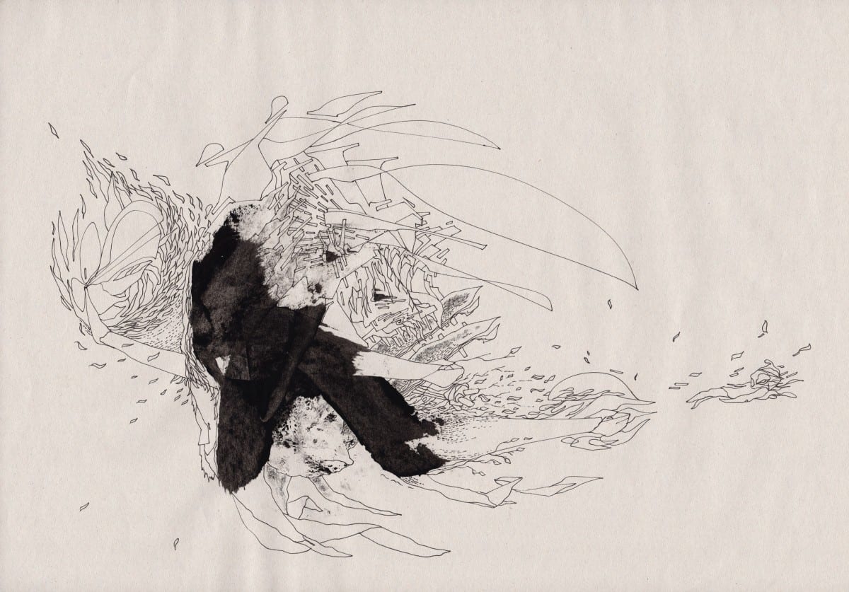 Robert Malte Engelsmann (kaeghoro), Enter the Dragon 08 from Enter the Dragon series, drawing & mixed media on paper, 265 x 363 mm, 2013 ©Robert Malte Engelsmann