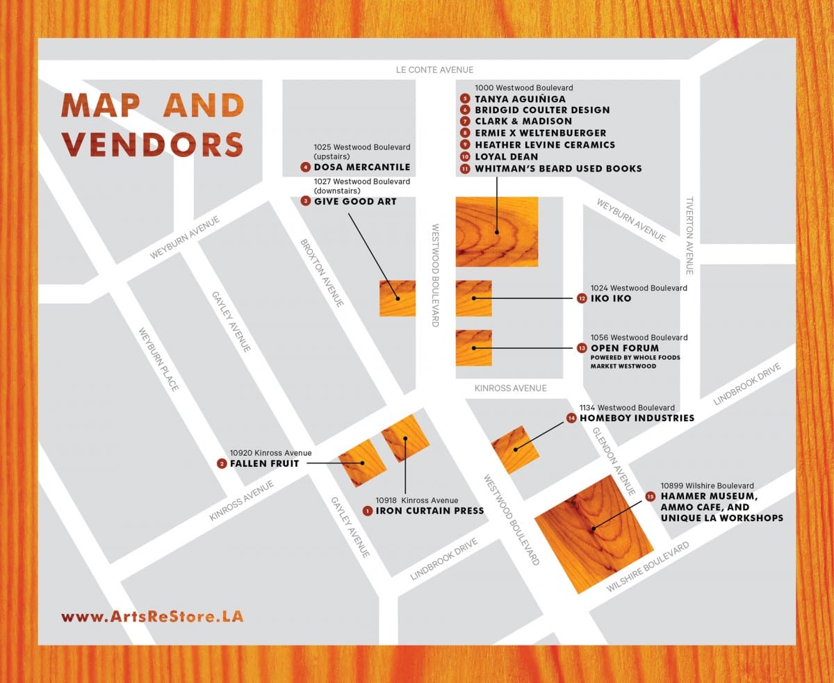 Arts Restore LA: Westwood Vendor Map 