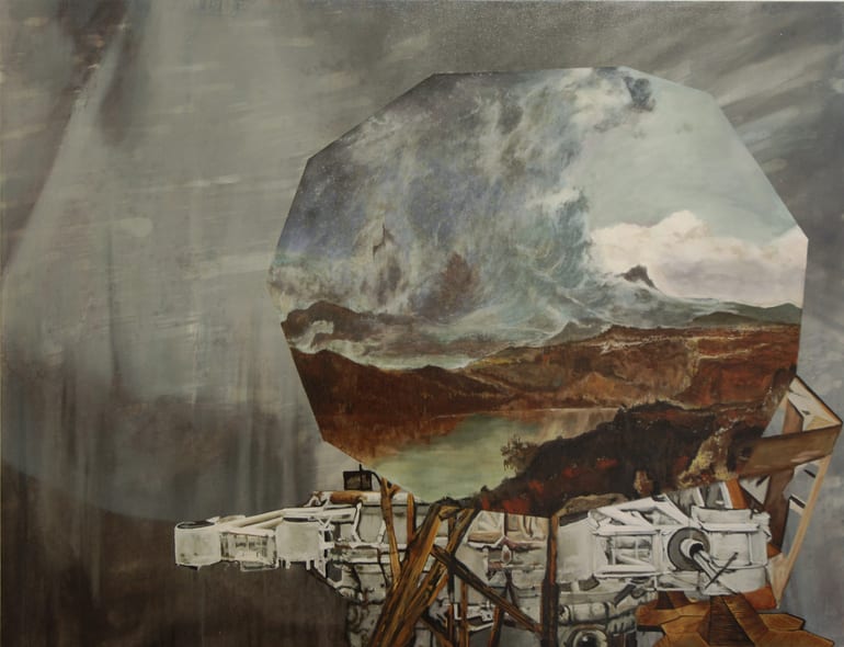 Geoff Diego Litherland, Goodbye Enemy Starship, oil, 39.4 x 51.2”