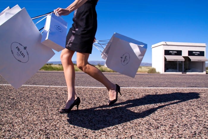 Gray Malin, Prada Marfa Shopping Spree, archival pigment print, 24" x 26", 2010, framed, 1 of 25, signed © Gray Malin Studios