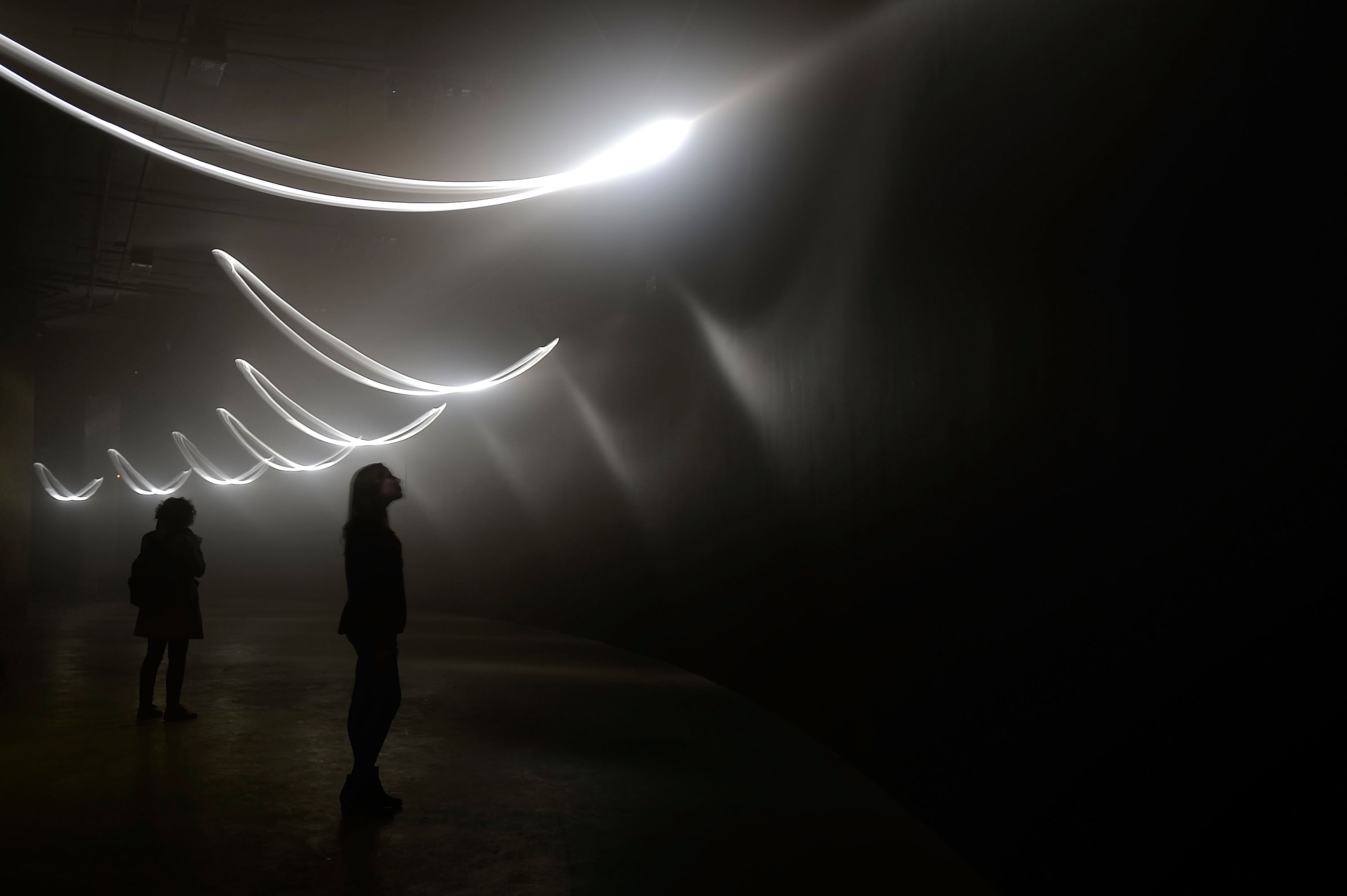 United Visual Artists: Momentum The Curve, Barbican Centre, 13 February – 1 June 2014, Installation images, © Bethany Clark/Getty Images Courtesy Barbican Art Gallery