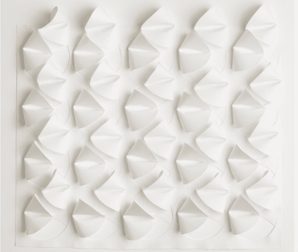 Liz Jaff, Blink, Hand-Cut paper on board, 18" x 19 3/4" x 1 5/8" (46cm x 50cm x 4cm), 2014.  