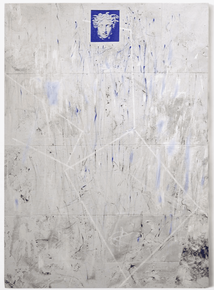 Gail Stoicheff, Put Your Mind in the Middle, oil, charcoal and dye on canvas, 54 x 38 inches (137.2 x 96.5 cm), 2015.  