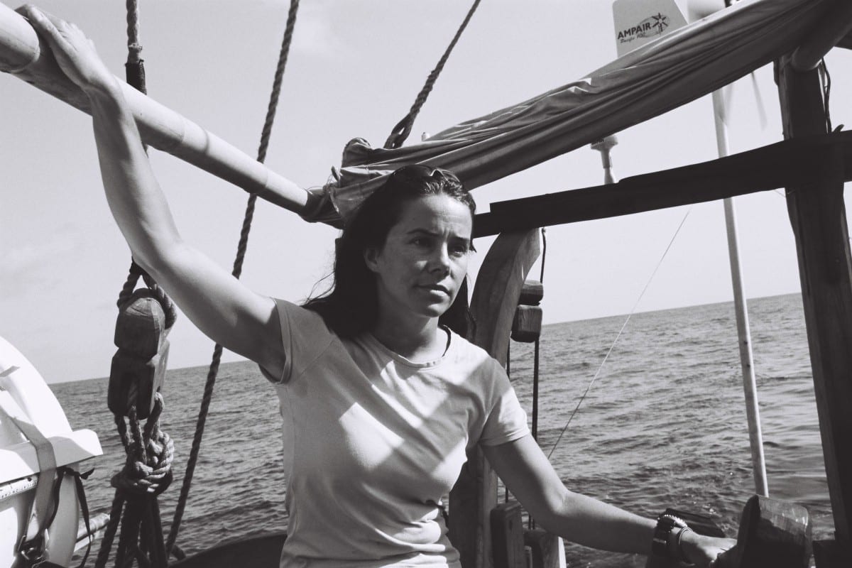 Danielle Eubank aboard The Borobudur Ship, 2003. Credit: unknown 